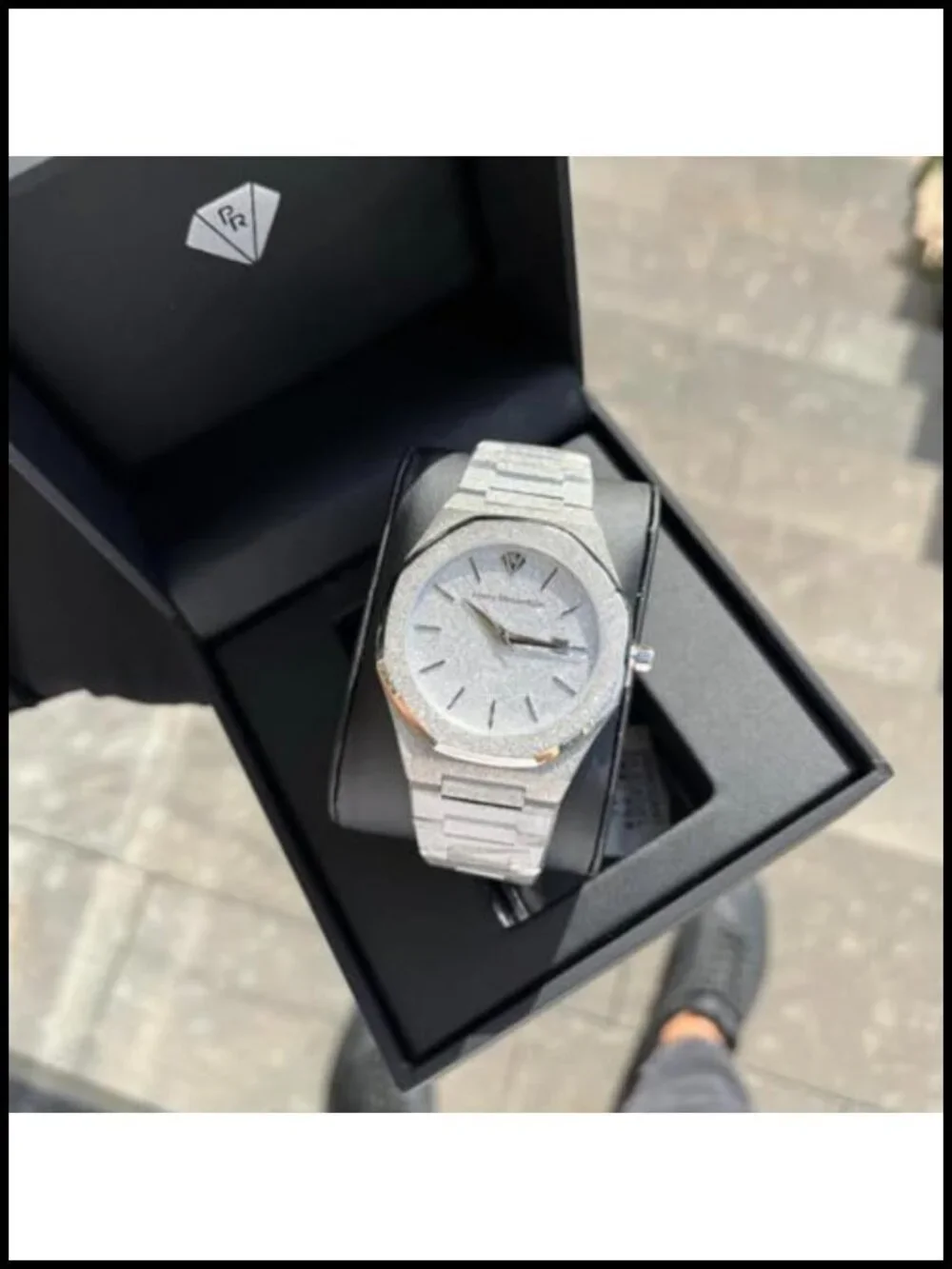 Men's Luxury Stainless Steel Watch Japanese Quartz 41mm Sapphire Crystal 5ATM